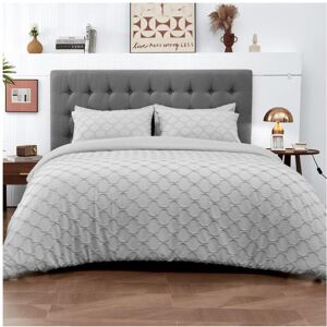 Unbranded (Delano Grey, King) Signature Duvet Quilt Cover Set Tufted & Embossed Bedding Po Unbranded (Delano Grey, King) Signature Duvet Quilt Cover Set Tufted & Embossed Bedding Po