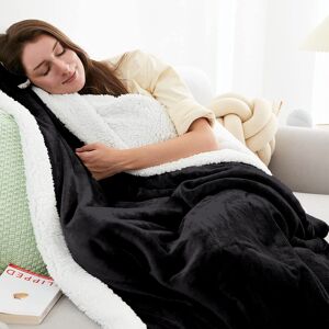 Moonlight Bedding Limited (Super King Sherpa, Black) 480GSM Thick Reversible Weighted Fleece Blanket Throw Moonlight Bedding Limited (Super King Sherpa, Black) 480GSM Thick Reversible Weighted Fleece Blanket Throw