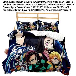 Unbranded (Double(180x210cm)) Demon Bedding Slayer Set Anime Bed Linen Single Queen King C Unbranded (Double(180x210cm)) Demon Bedding Slayer Set Anime Bed Linen Single Queen King C