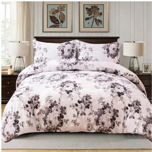 Unbranded (Vintage Floral Grey Duvet Quilt, King) 100% Rich Cotton Duvet Quilt Cover Beddi Unbranded (Vintage Floral Grey Duvet Quilt, King) 100% Rich Cotton Duvet Quilt Cover Beddi