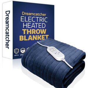 Dreamcatcher Deluxe Navy Blue Electric Throw Heated Double Over Blanket Soft Fle Dreamcatcher Deluxe Navy Blue Electric Throw Heated Double Over Blanket Soft Fle