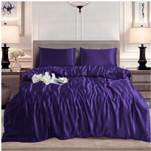 Unbranded (AUBERGINE, SINGLE) 3 Piece Luxury Silk Satin Duvet Cover Set with Pillowcases - Unbranded (AUBERGINE, SINGLE) 3 Piece Luxury Silk Satin Duvet Cover Set with Pillowcases -