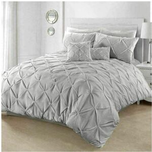 Unbranded (Silver , King ) Pintuck Pleated Alford Egyptian Cotton Mix DUVET COVER SET BEDD Unbranded (Silver , King ) Pintuck Pleated Alford Egyptian Cotton Mix DUVET COVER SET BEDD