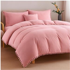 Unbranded (Pink Plush, Double: 200 x 200 cm) Aesthetic Pompom Duvet Cover Set with Pillowc Unbranded (Pink Plush, Double: 200 x 200 cm) Aesthetic Pompom Duvet Cover Set with Pillowc