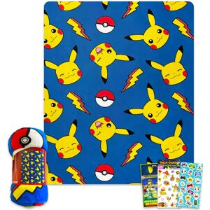Pokémon Pokemon Blanket for Boys Set - Bundle with Pikachu Throw Plus Stickers, More for Pokémon Pokemon Blanket for Boys Set - Bundle with Pikachu Throw Plus Stickers, More for