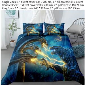 Unbranded (Double) Style Godzilla Pattern Bedding Single Double Down Duvet Items Cover Hou Unbranded (Double) Style Godzilla Pattern Bedding Single Double Down Duvet Items Cover Hou