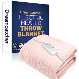 (Pink) Dreamcatcher XL Heated Electric Throw Blanket Double Over Blanket Soft Fl (Pink) Dreamcatcher XL Heated Electric Throw Blanket Double Over Blanket Soft Fl