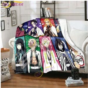 TEUEN (10, 150x220CM60x88inch) Japanese anime Demon Slayer printed blanket living room TEUEN (10, 150x220CM60x88inch) Japanese anime Demon Slayer printed blanket living room