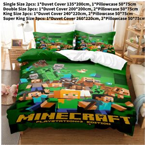 Unbranded (200*200cm) Minecraft 3d Duvet Cover Bedding Set Pillowcase Cartoon Single Print Unbranded (200*200cm) Minecraft 3d Duvet Cover Bedding Set Pillowcase Cartoon Single Print