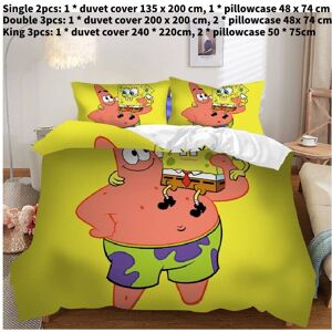 Unbranded (Single) Spongebob Patrick Star Bedding Single Double King Duvet Cover Kids Prin Unbranded (Single) Spongebob Patrick Star Bedding Single Double King Duvet Cover Kids Prin