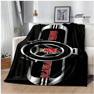 TEUEN (nxl-250106000122, 100x130cm) S-Scania logo printed blanket Warm Flannel Blanket TEUEN (nxl-250106000122, 100x130cm) S-Scania logo printed blanket Warm Flannel Blanket
