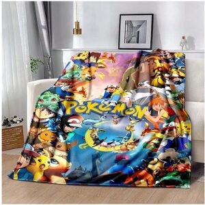 TEUEN (14, 75X95CM) Pokémon Pikachu Cartoon Anime Throws Blanket Kids Super Soft for T TEUEN (14, 75X95CM) Pokémon Pikachu Cartoon Anime Throws Blanket Kids Super Soft for T