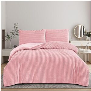 Unbranded (Blush Pink, Single) CHUNKY RIBBED CORD PLUSH DUVET SET TEDDY SHERPA FLEECE WARM Unbranded (Blush Pink, Single) CHUNKY RIBBED CORD PLUSH DUVET SET TEDDY SHERPA FLEECE WARM