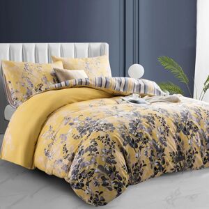 SUPREME BEDDING LTD (Single Quilt Cover, Ochre Blossom) Printed Duvet Cover Set with Pillowcases - S SUPREME BEDDING LTD (Single Quilt Cover, Ochre Blossom) Printed Duvet Cover Set with Pillowcases - S