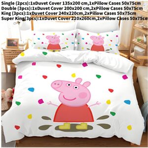 Unbranded (240x220cm) Pig Digital Peppa Printing Duvet Cover Pillowcase Set Gifts Bedding Unbranded (240x220cm) Pig Digital Peppa Printing Duvet Cover Pillowcase Set Gifts Bedding