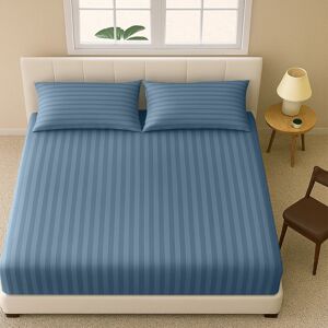 Imperial Rooms (Single, Washed Blue) Stripe Fitted Bed Sheet 40CM Deep-Extra Deep Hotel Quality Imperial Rooms (Single, Washed Blue) Stripe Fitted Bed Sheet 40CM Deep-Extra Deep Hotel Quality