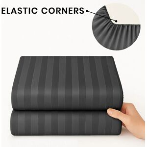 ASPIRE HOMEWARE (3PCS CHARCOAL) King Size Fitted Sheets Pillowcase 40CM Bed Sheet ASPIRE HOMEWARE (3PCS CHARCOAL) King Size Fitted Sheets Pillowcase 40CM Bed Sheet