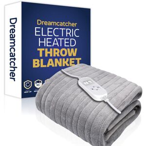 Dreamcatcher Dreamcacther Deluxe Silver Electric Throw Heated Double Over Blanket Soft Fleece Dreamcatcher Dreamcacther Deluxe Silver Electric Throw Heated Double Over Blanket Soft Fleece