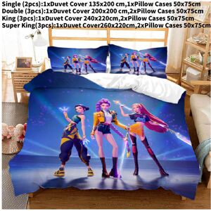 Unbranded (Blue, Super King(260x220cm)) Demon Hunters Kpop Digital Print Duvet Cover Pillo Unbranded (Blue, Super King(260x220cm)) Demon Hunters Kpop Digital Print Duvet Cover Pillo