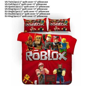 Unbranded (Red, EU-Single(2pcs):135×200cm) Printed 3d Roblox Bedding Set Duvet Cover Pillo Unbranded (Red, EU-Single(2pcs):135×200cm) Printed 3d Roblox Bedding Set Duvet Cover Pillo