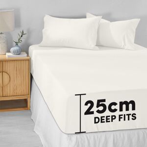 BedLooms (Cream, Double- 137x190cm) Fitted Bed Sheet Extra Deep 25cm Single Double King B BedLooms (Cream, Double- 137x190cm) Fitted Bed Sheet Extra Deep 25cm Single Double King B