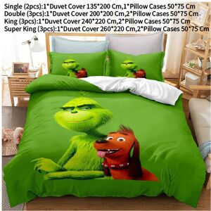 Unbranded (Super King 260X220 CM) The Grinch Bedding Single Double Duvet Cover Pillowcase Unbranded (Super King 260X220 CM) The Grinch Bedding Single Double Duvet Cover Pillowcase