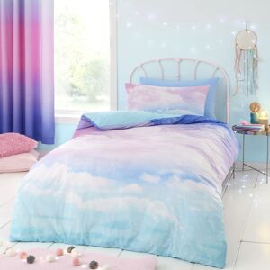 Catherine Lansfield Ombre Rainbow Clouds Reversible Single Duvet Cover Set with Catherine Lansfield Ombre Rainbow Clouds Reversible Single Duvet Cover Set with