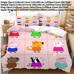 Unbranded (King(240x220cm)) Pig Peppa 3d Digital Printing Duvet Cover Pillowcase Set Beddi Unbranded (King(240x220cm)) Pig Peppa 3d Digital Printing Duvet Cover Pillowcase Set Beddi