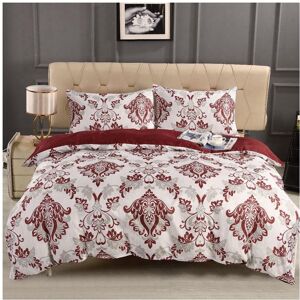 Unbranded (Burgundy Floral, King) Luxury 4-Piece Floral Bedding Set: Duvet Cover, Fitted S Unbranded (Burgundy Floral, King) Luxury 4-Piece Floral Bedding Set: Duvet Cover, Fitted S