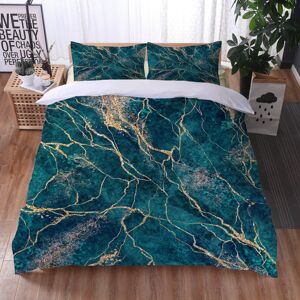 Gaatpot (Super King) Blue Gilded Marbled Quilt Duvet Cover Double Bedding Set Pillowcase Gaatpot (Super King) Blue Gilded Marbled Quilt Duvet Cover Double Bedding Set Pillowcase