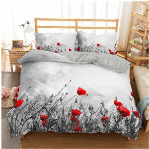 Gaatpot (King) Poppy Flowers Gray Duvet Quilt Cover Double Bedding Set Pillowcase Gaatpot (King) Poppy Flowers Gray Duvet Quilt Cover Double Bedding Set Pillowcase
