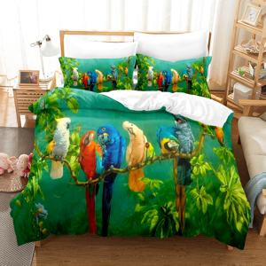 Gaatpot (Super King) Color Parrot Duvet Cover Pillowcase Single Double Bedding Quilt Cov Gaatpot (Super King) Color Parrot Duvet Cover Pillowcase Single Double Bedding Quilt Cov