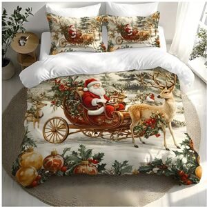 Gaatpot (King) Santa Claus Reindeer Sled Duvet Quilt Cover Double Bedding Set Pillowcase Gaatpot (King) Santa Claus Reindeer Sled Duvet Quilt Cover Double Bedding Set Pillowcase