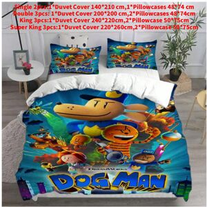 Unbranded (Dark Blue, Single(140x210cm)) Bedding Dog Man Set Cartoon Comforter Cover Duvet Unbranded (Dark Blue, Single(140x210cm)) Bedding Dog Man Set Cartoon Comforter Cover Duvet