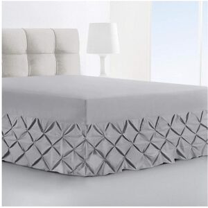 Unbranded (Silver Grey, King) Luxury Pin tuck Valance Sheet 100% Egyptian Cotton 200 Threa Unbranded (Silver Grey, King) Luxury Pin tuck Valance Sheet 100% Egyptian Cotton 200 Threa