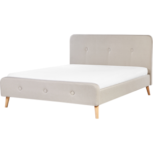 Beliani Bed RENNES - EU King Size Light Beige Modern Design Beliani Bed RENNES - EU King Size Light Beige Modern Design