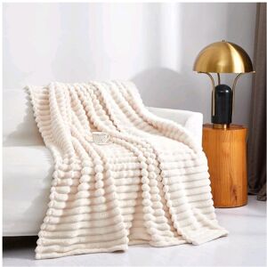 Unbranded (Cream, King 200×240cm) Super Soft Faux Fur Ribbed Fleece Throw Blanket – Winter Unbranded (Cream, King 200×240cm) Super Soft Faux Fur Ribbed Fleece Throw Blanket – Winter