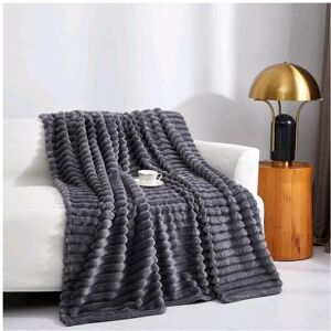 Unbranded (Grey, King 200×240cm) Super Soft Faux Fur Ribbed Fleece Throw Blanket – Winter Unbranded (Grey, King 200×240cm) Super Soft Faux Fur Ribbed Fleece Throw Blanket – Winter