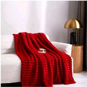 Unbranded (Red, Double 150×200cm) Super Soft Faux Fur Ribbed Fleece Throw Blanket – Winter Unbranded (Red, Double 150×200cm) Super Soft Faux Fur Ribbed Fleece Throw Blanket – Winter