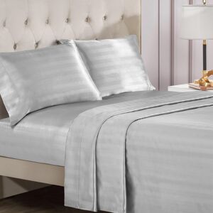 Juicy Couture Silky Satin Damask Sheet Set - Luxury Grey Bedding - Smooth Stripe Juicy Couture Silky Satin Damask Sheet Set - Luxury Grey Bedding - Smooth Stripe
