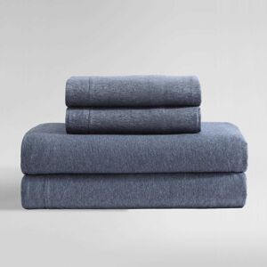 Calvin Klein - Queen Sheet Set Cotton Melange Jersey Bedding Set with Deep Pocke Calvin Klein - Queen Sheet Set Cotton Melange Jersey Bedding Set with Deep Pocke