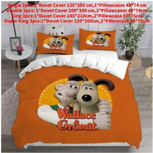 Unbranded (Orange, Single(135x200cm)) Bedding Wallace Gromit Sets Comforter Quilt Bed Cove Unbranded (Orange, Single(135x200cm)) Bedding Wallace Gromit Sets Comforter Quilt Bed Cove