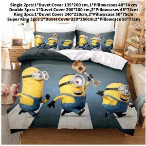 Unbranded (Grey, Double(200x200cm)) Minions Anime Duvet Cover Set Comforte Printed Cartoon Unbranded (Grey, Double(200x200cm)) Minions Anime Duvet Cover Set Comforte Printed Cartoon