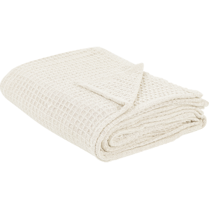 Beliani Bedspread CHAGYL Cotton 220 x 240 cm Light Beige Beliani Bedspread CHAGYL Cotton 220 x 240 cm Light Beige