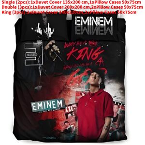 Unbranded (Red Black, Double(200x200cm)) Eminem Digital 3d Print Pattern Duvet Cover Pillo Unbranded (Red Black, Double(200x200cm)) Eminem Digital 3d Print Pattern Duvet Cover Pillo