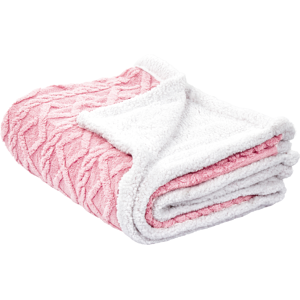 Beliani Honeycomb Pink Reversible Blanket - Modern Bedding Beliani Honeycomb Pink Reversible Blanket - Modern Bedding