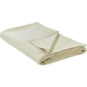 Beliani Bedspread Beige Cotton Fabric 200 x 220 cm Pattern Decorative Throw Bedding Classic Design Bedroom Beliani Bedspread Beige Cotton Fabric 200 x 220 cm Pattern Decorative Throw Bedding Classic Design Bedroom