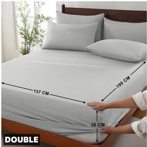 Imperial Rooms (Double, Silver) 30cm Fitted Sheet-Extra Soft Microfiber Fitted Bed Sheet- Singl Imperial Rooms (Double, Silver) 30cm Fitted Sheet-Extra Soft Microfiber Fitted Bed Sheet- Singl