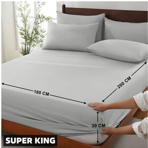 Imperial Rooms (Super King, Silver) 30cm Fitted Sheet-Extra Soft Microfiber Fitted Bed Sheet- S Imperial Rooms (Super King, Silver) 30cm Fitted Sheet-Extra Soft Microfiber Fitted Bed Sheet- S
