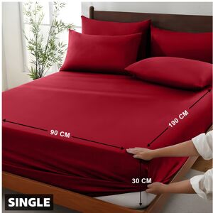 Imperial Rooms (Single, Red) 30cm Fitted Sheet-Extra Soft Microfiber Fitted Bed Sheet- Single,D Imperial Rooms (Single, Red) 30cm Fitted Sheet-Extra Soft Microfiber Fitted Bed Sheet- Single,D
